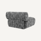 Fauteuil bouclé blanc et noir
