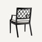 Chaise extérieure avec accoudoirs noire et blanche