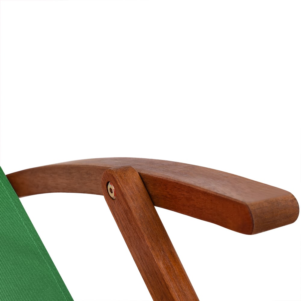 Transat pliable en bois d'acacia vert pour jardin