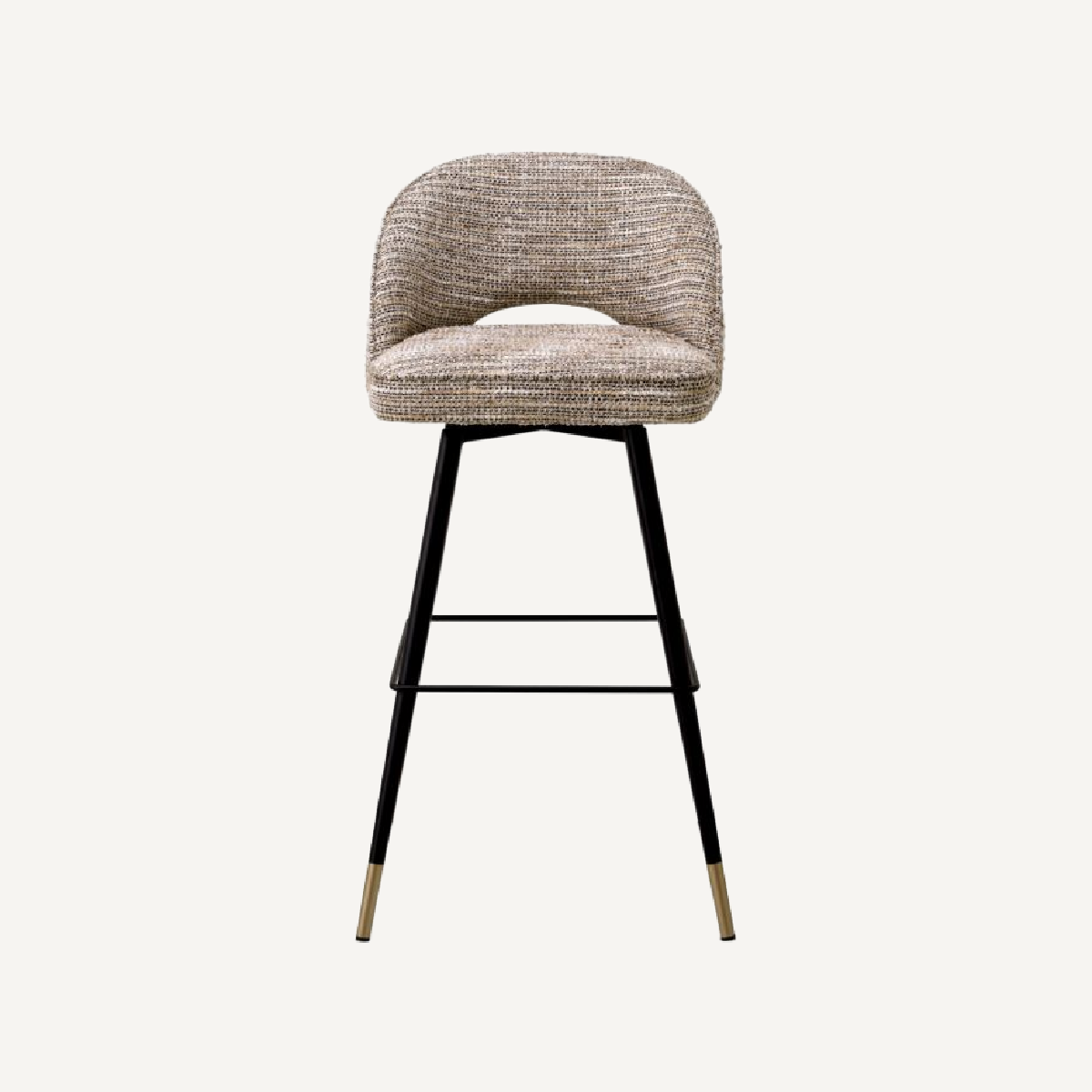 Chaise de bar en tissu beige (lot de 2)