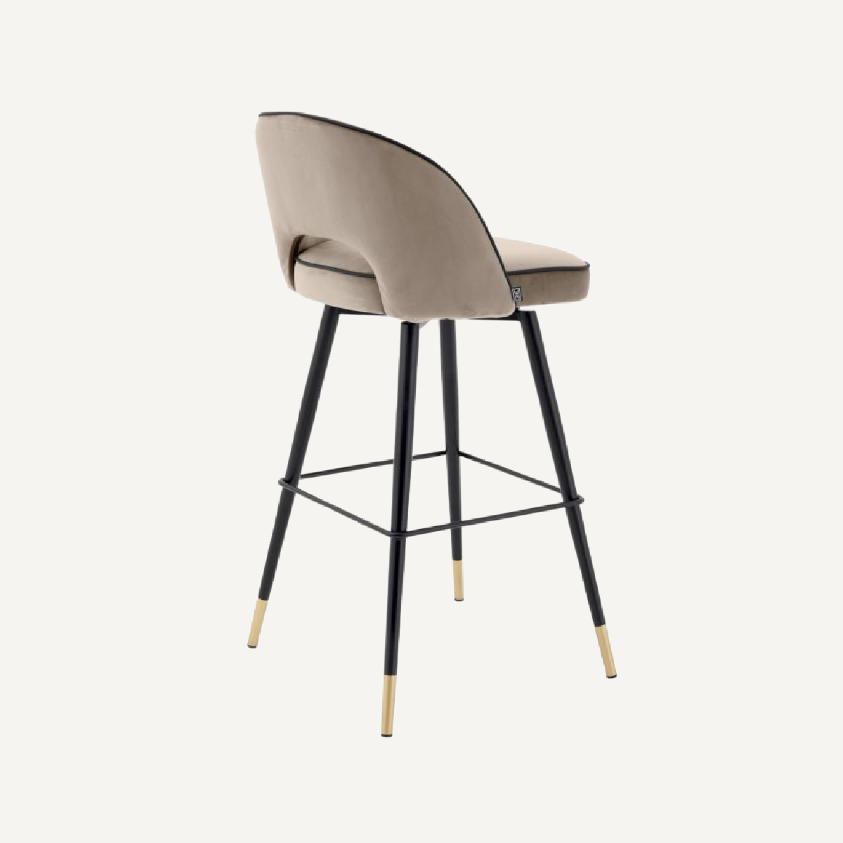 Chaise de bar en velours greige (lot de 2)