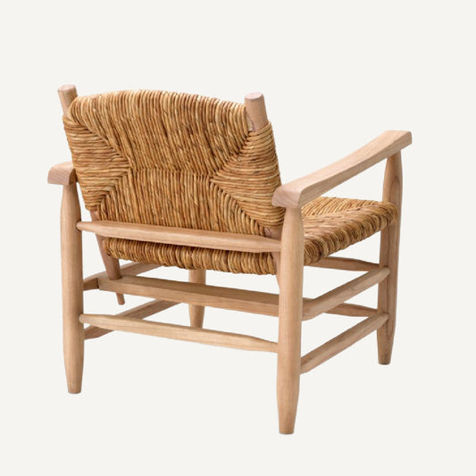 Fauteuil marron en jonc de mer