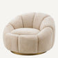 Fauteuil pivotant en tissu sherpa crème