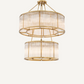 Lustre doré en verre vintage