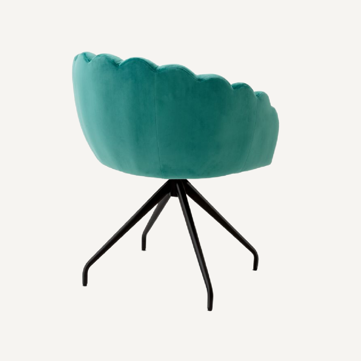Chaise de salle à manger pivotante en velours turquoise