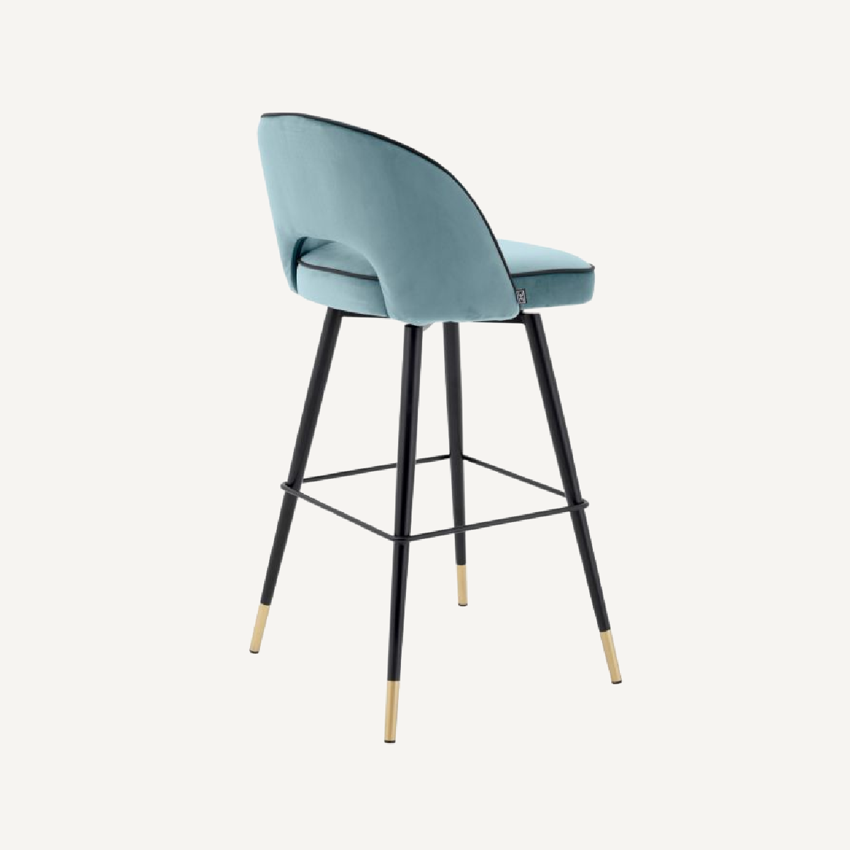 Chaise de bar en velours bleu (lot de 2)