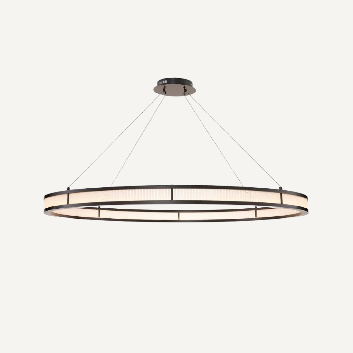 Lustre en bronze et en verre mat XL