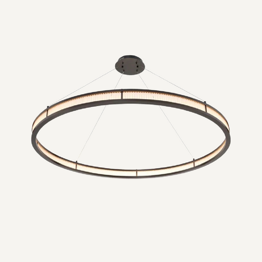 Lustre en bronze et en verre mat XL