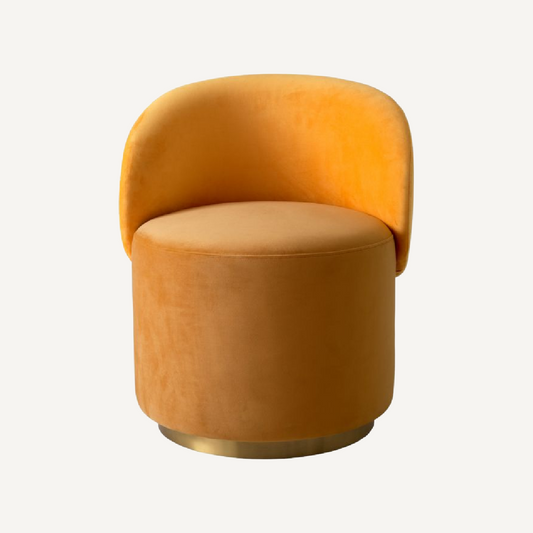 Chaise basse en velours jaune