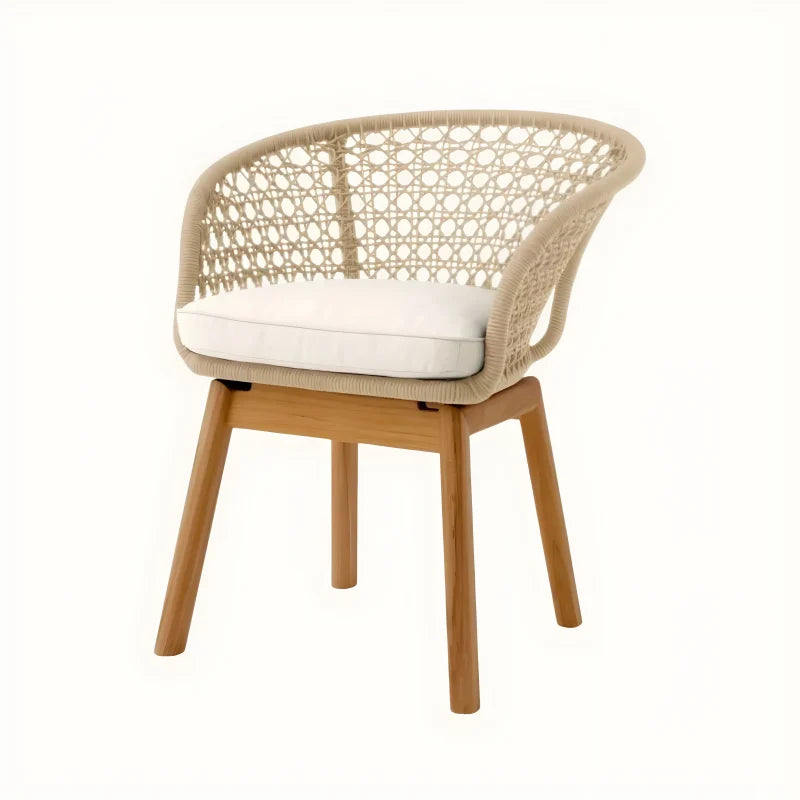 Chaise extérieure en cordage crème