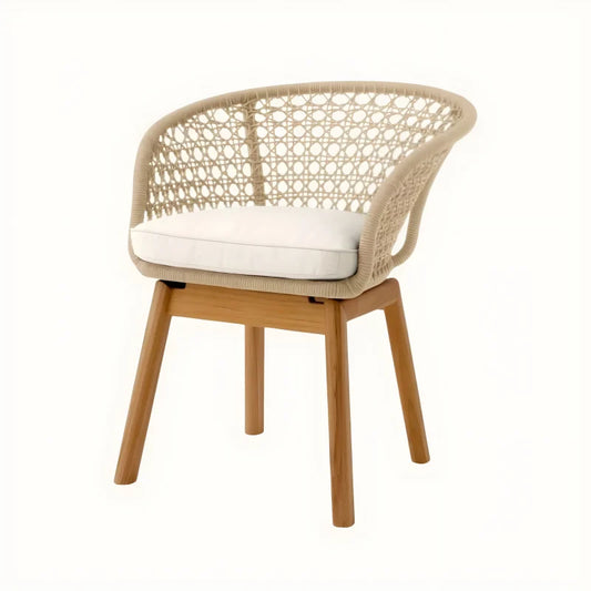 Chaise extérieure en cordage crème