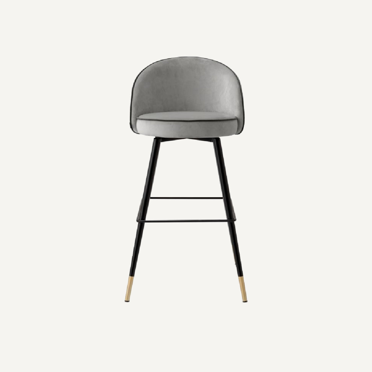Chaise de bar en velours gris clair (lot de 2)