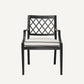 Chaise extérieure avec accoudoirs noire et blanche