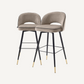 Chaise de bar en velours greige (lot de 2)