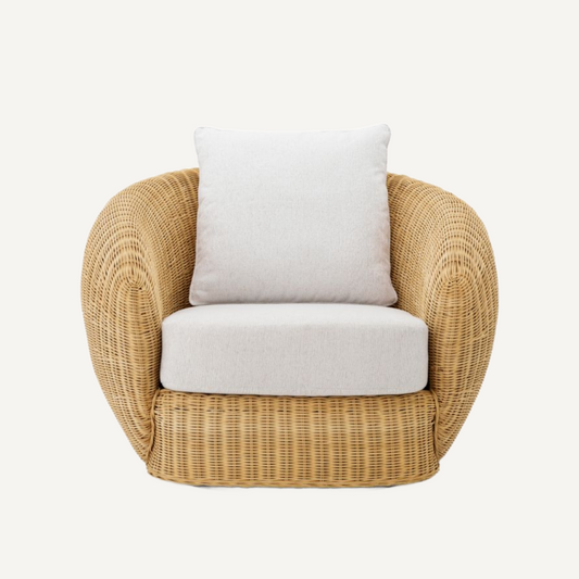 Fauteuil pivotant en rotin