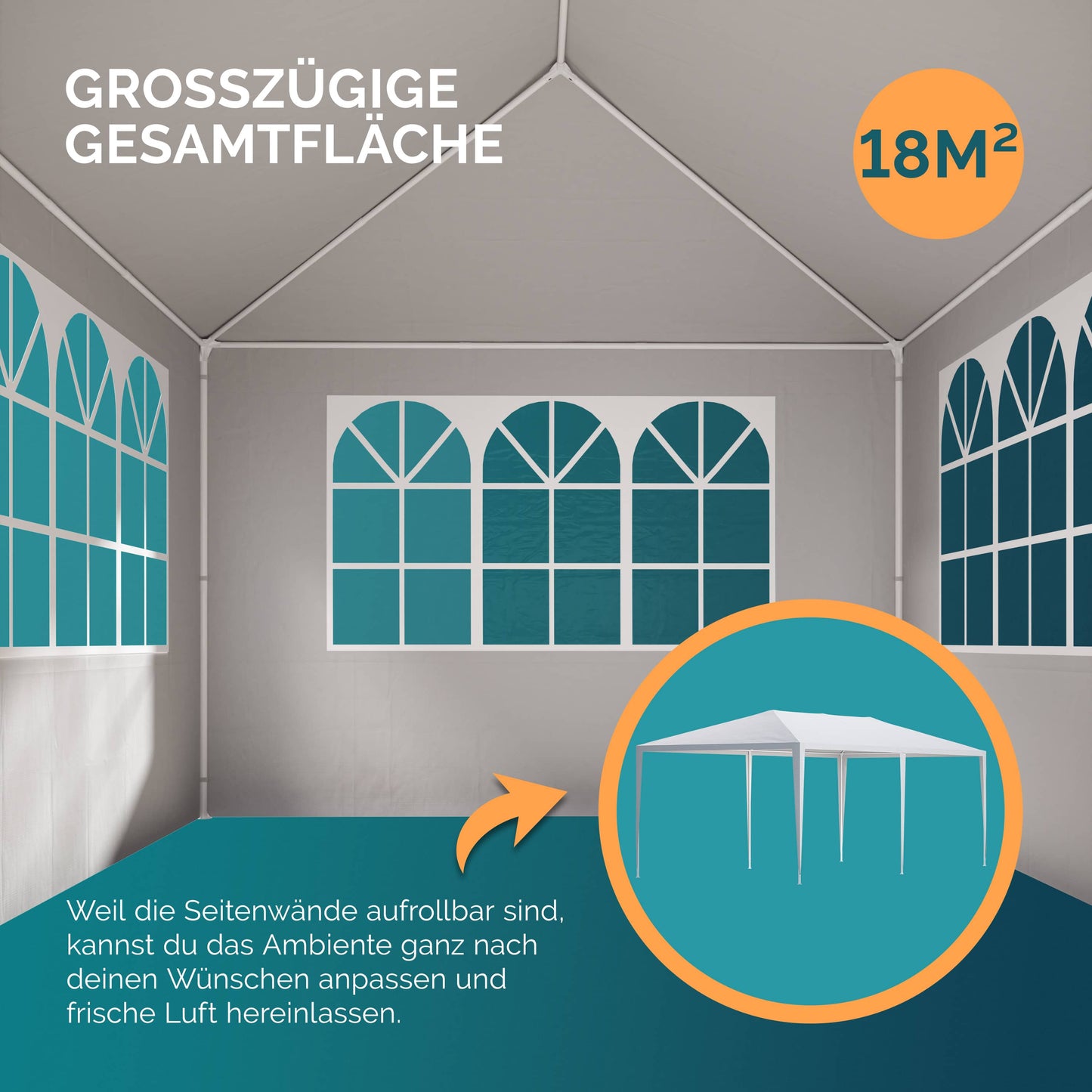 Chapiteau de jardin Rimini blanc 3x6 m avec protection UV 50+