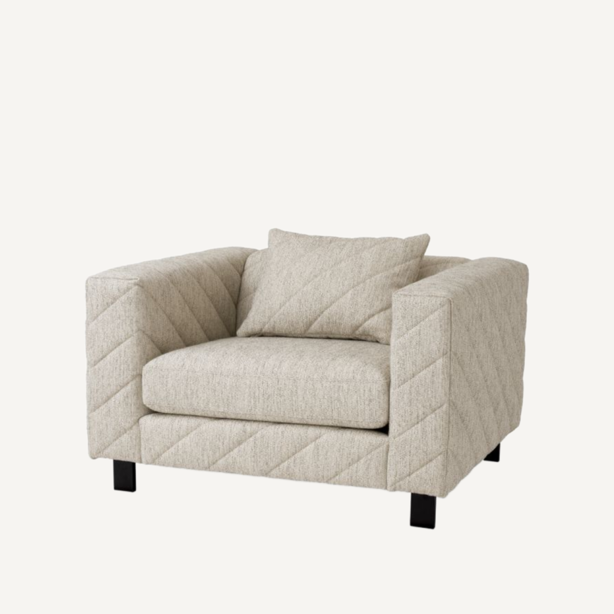 Fauteuil en tissu gris clair